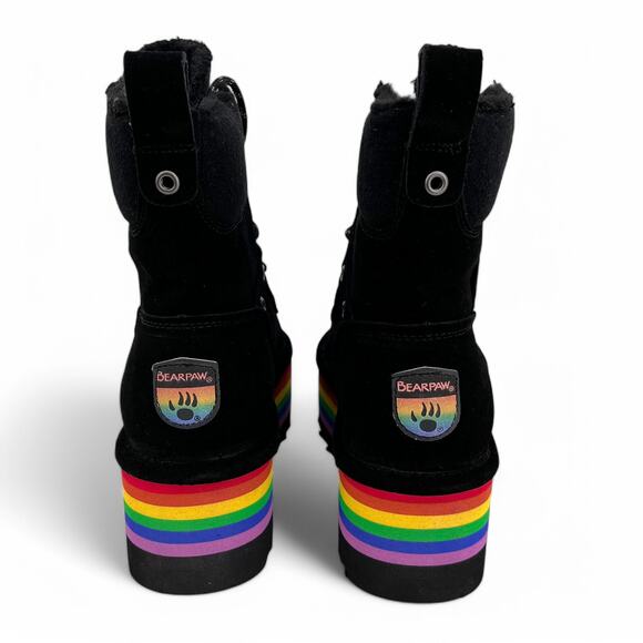 Bearpaw Retro Alicia Boots Black with Rainbow Platform Women's 8 M - Picture 3 of 15